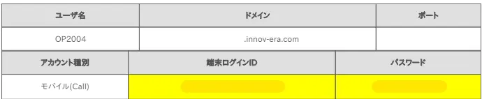設定書PDFに記載された端末ログインIDとパスワード